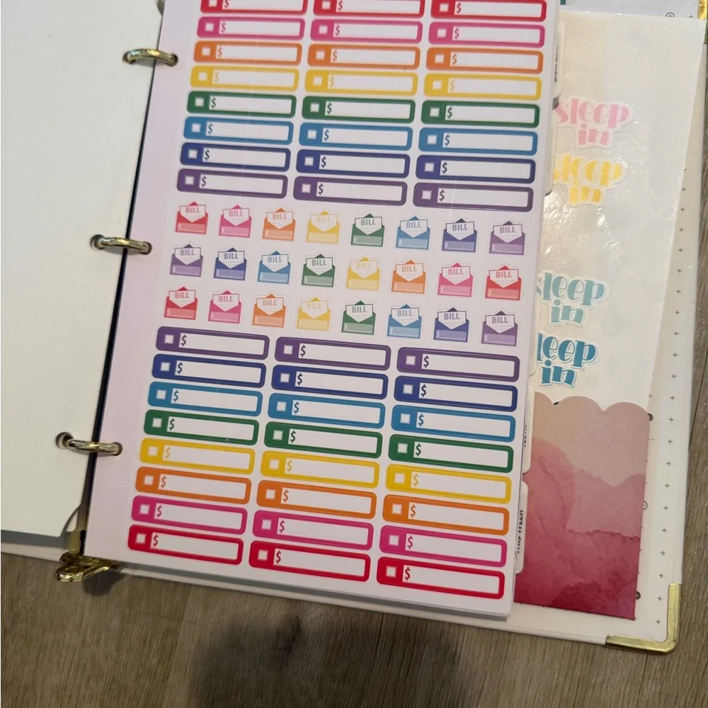 Yellow and Blue Typewriter Sticker Binder